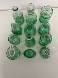 Mini Glass Emerald Color  Vases