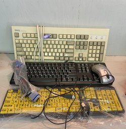 Vintage Keyboards, Mouse, Cable