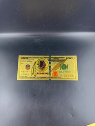 Collectible Redskins Gold Foiled Bill