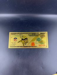 Collectible Minnesota Vikings Gold Foiled Bill
