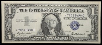 1957 Silver Certificate $1 Star Note With Blue Seal