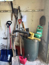 Assorted Yard Tools And Snow Shovel
