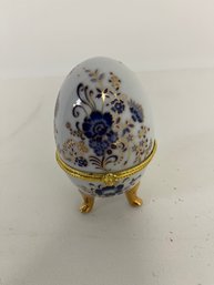 Vintage Porcelain Egg Shaped Trinket/candle