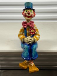 Vintage Alvarez Meifiso Mexico Paper Mache Shelf Sitter 18-Inch Clown Figurine SIGNED Ref: TM