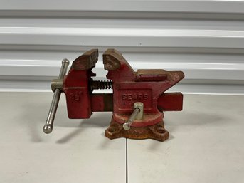 Sears 3 1/2in Vintage Red Bench Vise Ref: TM