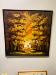 Large Mid Century Oil Painting C Roberts