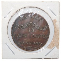Token Belgium Shoe Store Advertisement Copper Merchant Token