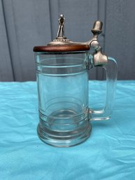 Vintage Golf Stein Glass With Lid