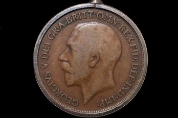 1914 Antique Large One Cent Coin In Silver Color Case Key Chain