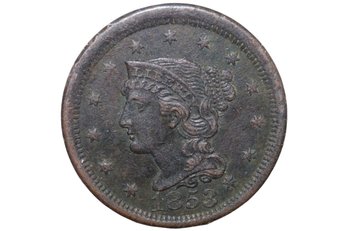 1853 Braided Hair Large Cent - Very Fine