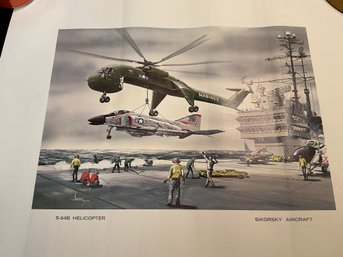 Lot Of 11 Sikorsky Aircraft Prints 10 Helicopters 1 Train Andre Andy Whyte