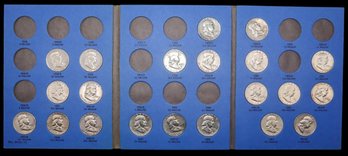 90% Silver 21 Benjamin Franklin Half Dollar Whitman Collection 1948-1963 Incomplete