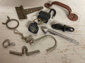 Metal Smalls Lot With Rare Antique Latch