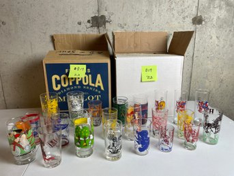 BOX LOT, Cartoon & Collectible Tumblers, Lucy Lemonade Stand, 1930s Jumbo, Davy Crockett, Star Trek, MORE