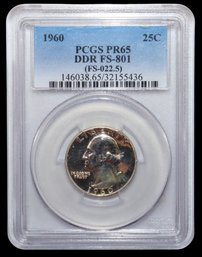 1960 Washington Silver Quarter Graded PCGS PR65