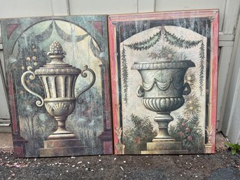 Pair Large Antique Style Urn Prints $180