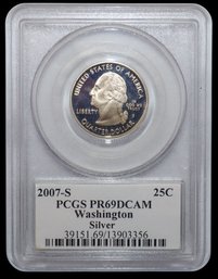 2007-S Washington Silver State Quarter PSGS PR69DCAM
