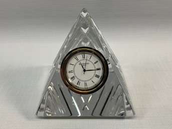 Waterford Crystal Pyramid Shaped Desk Clock (Needs New Battery) Ref: JPH