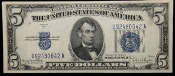 $5 1934-D Silver Certificate Banknote AU