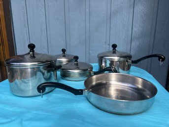 Set Of Farberware Aluminum Stainless Steel Pans