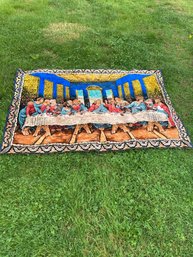 Vintage Last Supper Wall Hanging  / Throw Tapestry