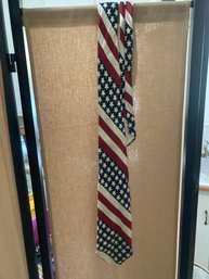 Vintage America Flag Design Thick Polyester Tie