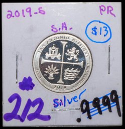 2019-S 25c San Antonio Missions Silver Quarter
