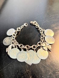 Charm Bracelet, Charms Marked ROC Ster., Bracelet Marked 925