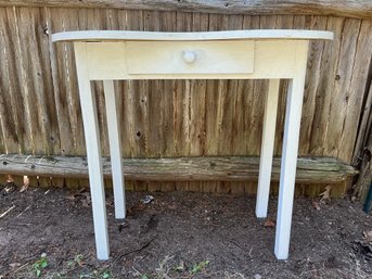 Vintage Kidney Shaped Wooden Vanity Table Desk Or Side Table One Drawer Sturdy