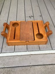 Beautiful Hand Crafted Wooden Drink And Snack Serving Tray
