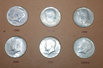 Kennedy Half Dollar Coin Folder With Some Silver Content Inside - Incomplete