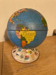 Mid Century Metal Globe Bank