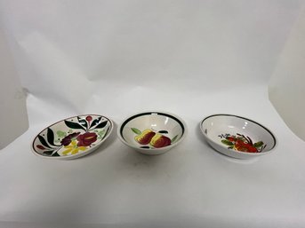 Three Decorative Serving Bowls