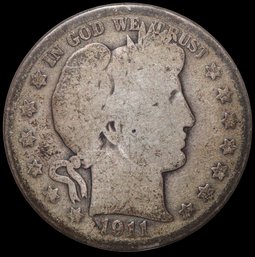 1911-D Barber Half Dollar Coin