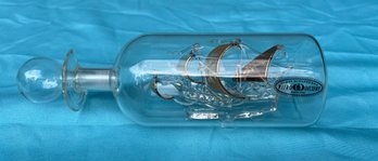 Vitro Dissent Glass Sculpture Boat Ship In A Bottlr