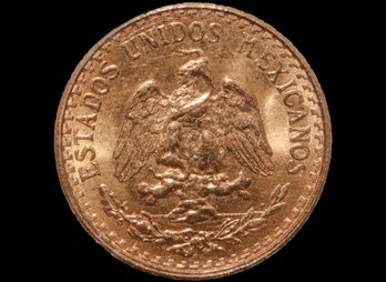 Gold Coin 1945 Dos Pesos Mexico Estados Unidos Mexicanos