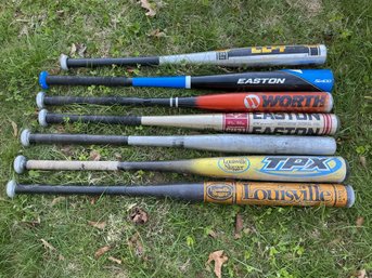 7 Aluminum Baseball Softball Bats Louisville Worth Easton Power Flite