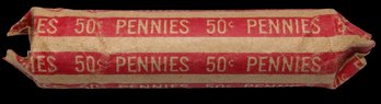 1940's Lincoln Wheat Cent Roll - 50 Coins Total
