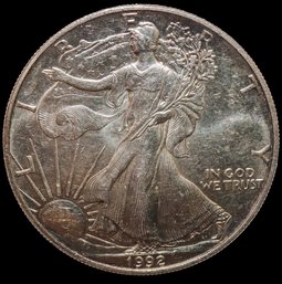 1 Oz. Fine Silver 1992 Walking Liberty America Silver Eagle Dollar Coin