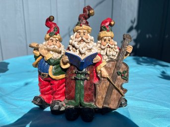 Cedar Creek Kirklands Resin Figurine Santa Claus Trio Playing Flute Cello