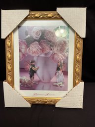 Charming Roses And Fairies Photographic Print Blooming Friends In Pretty Gilt Frame NEW