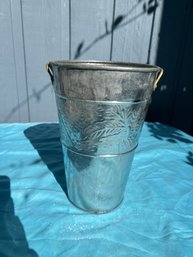 Galvanized Aluminum Bucket Vase Umbrella Stand With Handles