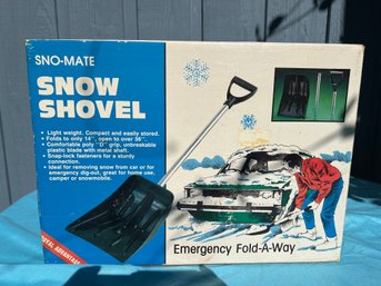 New In Box Sno- Mat Folding Snow Shovel, Rugged Compact Emergency Tool For Car,