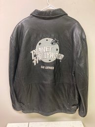 Planet Hollywood Vintage Leather Jacket Size Xl