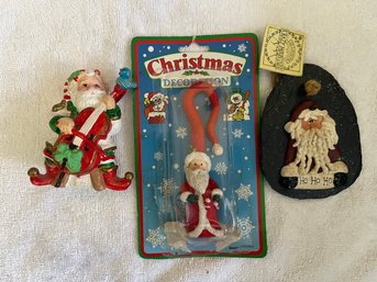 Assortment Of Santa Christmas Ornaments