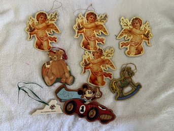 Assortment Of Hard Card Board Christmas Ornaments