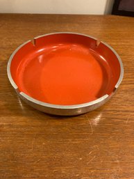 MiD Century Orange Metal Ashtray