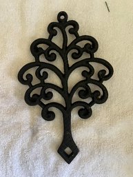 Vintage Cast Iron Tree Trivet: Mid Century Modern Kitchen Decor