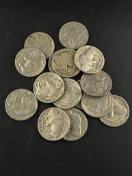 Lot Of 15 Buffalo Nickels Miscellaneous Dates