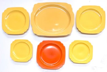 Homer Laughlin Rivera Yellow & Orange Dish Lot